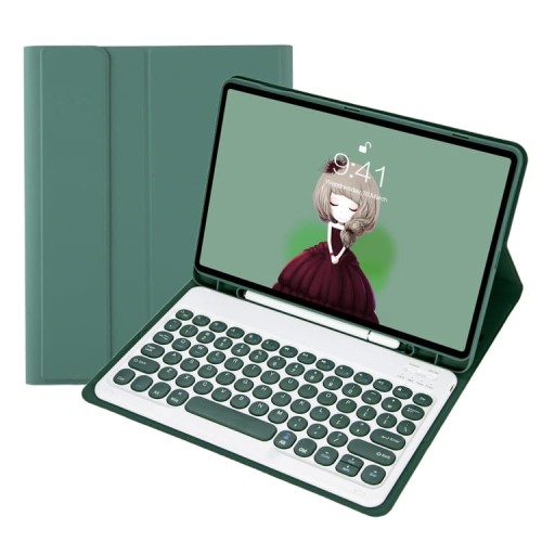 Zielone Etui Pokrowiec Klawiatura do Samsung Galaxy Tab S9 FE