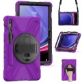 Shockproof Pancerne Etui z Paskiem do Samsung Galaxy Tab S9 FE fioletowe