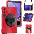 Shockproof Pancerne Etui z Paskiem do Samsung Galaxy Tab S9 FE czerwone