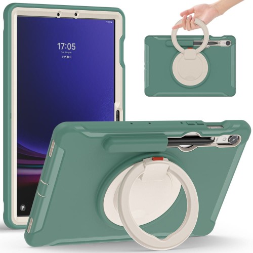 Shockproof Pancerne Etui z Paskiem do Samsung Galaxy Tab S9 FE szmaragdowe