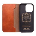 QIALINO Eleganckie Skórzane Etui do iPhone 14 Plus brązowe jasne