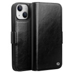 QIALINO Eleganckie Skórzane Etui do iPhone 14 Plus czarne