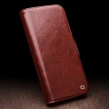QIALINO Eleganckie Skórzane Etui do iPhone 14 Plus brązowe