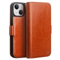 QIALINO Eleganckie Skórzane Etui do iPhone 14 Plus brązowe jasne