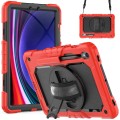Shockproof Pancerne Etui z Paskiem do Samsung Galaxy Tab S9 FE czerwone