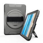 Pancerne Mocne Etui z Uchwytem do iPad 9.7 2018 / 2017 czarno-szare