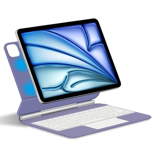 Fioletowe Magnetyczne Etui Klawiatura TouchPad do iPad Air 13 2025/2024