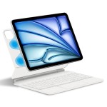 Białe Magnetyczne Etui Klawiatura TouchPad do iPad Air 13 2025/2024
