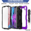 Fioletowe Pancerne Etui z Uchwytem i Paskiem do iPad Air 13 2024