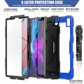 Niebieskie Pancerne Etui z Uchwytem i Paskiem do iPad Air 13 2024