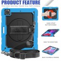 Niebieskie Pancerne Etui z Uchwytem i Paskiem do iPad Air 13 2024