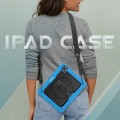 Niebieskie Pancerne Etui z Uchwytem i Paskiem do iPad Air 13 2024
