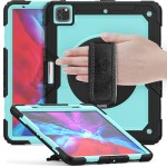 Miętowe Pancerne Etui z Uchwytem i Paskiem do iPad Pro 13 2024