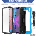 Niebieskie Pancerne Etui z Uchwytem i Paskiem do iPad Pro 13 2024