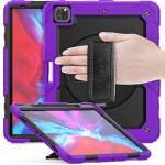 Fioletowe Pancerne Etui z Uchwytem i Paskiem do iPad Pro 13 2024