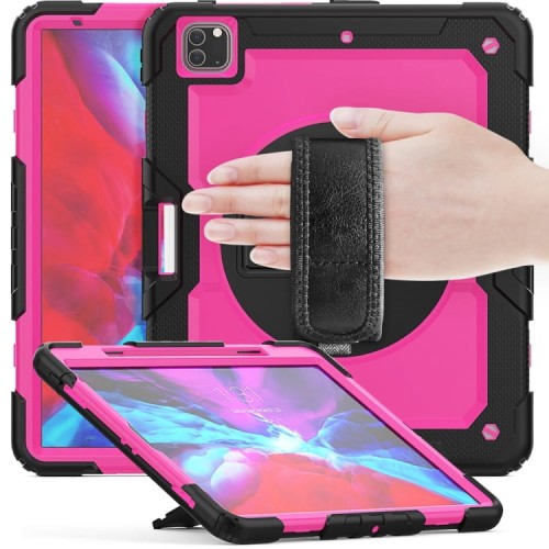 Różowe Pancerne Etui z Uchwytem i Paskiem do iPad Pro 13 2024