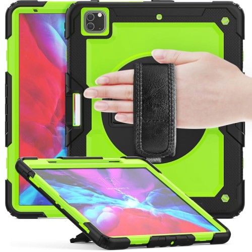 Zielone Pancerne Etui z Uchwytem i Paskiem do iPad Pro 13 2024