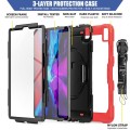 Czerwone Pancerne Etui z Uchwytem i Paskiem do iPad Pro 13 2024