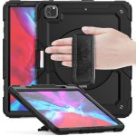 Czarne Pancerne Etui z Uchwytem i Paskiem do iPad Pro 13 2024