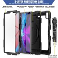 Czarne Pancerne Etui z Uchwytem i Paskiem do iPad Pro 13 2024