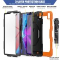 Pomarańczowe Pancerne Etui z Uchwytem i Paskiem do iPad Pro 13 2024
