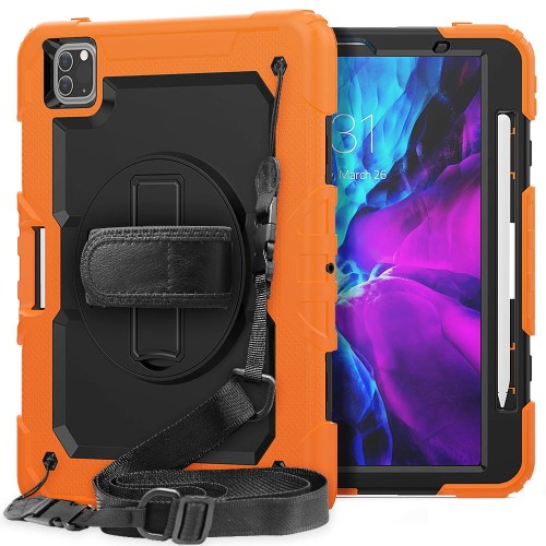 Pancerne Etui z Uchwytem i Paskiem do iPad Pro 11 2022/2021/2020 orange
