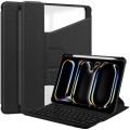 Czarne Obrotowe Etui Bezprzewodowa Klawiatura do iPad Pro 13 2024