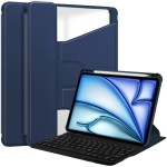 Granatowe Obrotowe Etui Bezprzewodowa Klawiatura do iPad Air 13 2024
