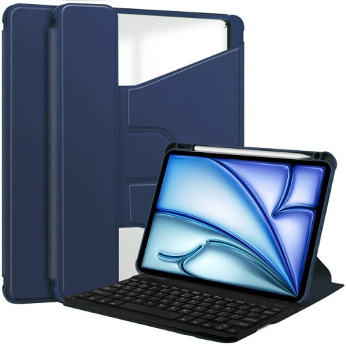 Granatowe Obrotowe Etui Bezprzewodowa Klawiatura do iPad Air 13 2024