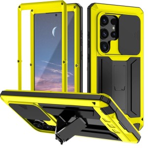 R-JUST Pancerne Etui Antywstrząsowe do Samsung Galaxy S24 Ultra 5G żółte