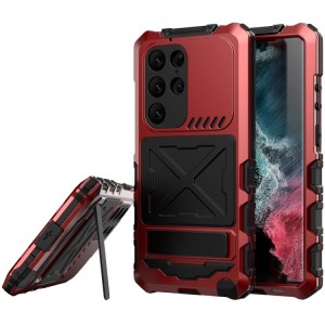 Pancerne Metalowe Etui do Samsung Galaxy S24 Ultra 5G czerwone
