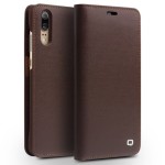 QIALINO Klasyczne Skórzane Etui do Huawei P20 brązowe