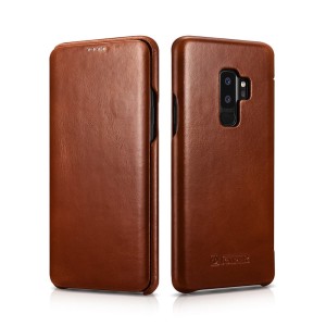 iCARER Skórzane Etui Pokrowiec Samsung Galaxy S9+ brązowy