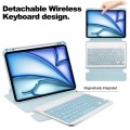 Niebieskie Obrotowe Etui Bezprzewodowa Klawiatura do iPad Air 13 2024