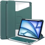 Zielone Obrotowe Etui Bezprzewodowa Klawiatura do iPad Air 13 2024