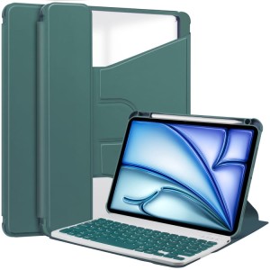 Zielone Obrotowe Etui Bezprzewodowa Klawiatura do iPad Air 13 2024