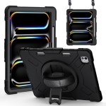 Czarne  Pancerne Etui z Uchwytem do iPad Pro 13 2024