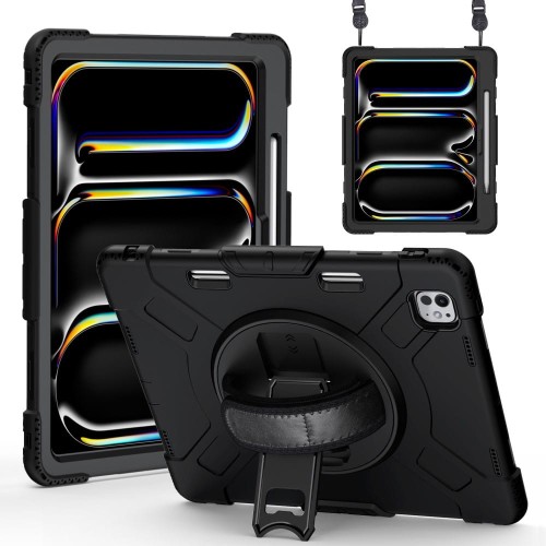 Czarne Pancerne Etui z Uchwytem do iPad Pro 13 2024