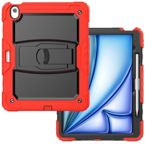 Czerwone Pancerne Etui z Podstawką i Paskiem do iPad Air 13 2024