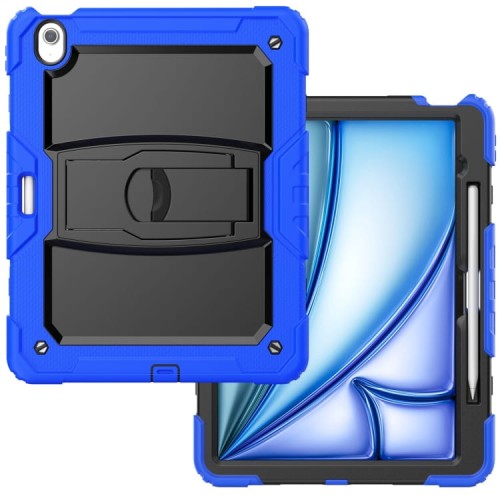 Niebieskie Pancerne Etui z Podstawką i Paskiem do iPad Air 13 2024