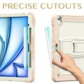 Beżowe Pancerne Etui z Podstawką i Paskiem do iPad Air 13 2024
