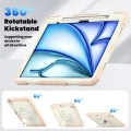 Beżowe Pancerne Etui z Uchwytem i Paskiem do iPad Air 13 2024