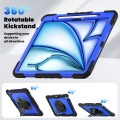 Niebiesko-czarne Pancerne Etui z Uchwytem i Paskiem do iPad Air 13 2025/2024