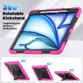 Czarno-różowe Pancerne Etui z Uchwytem i Paskiem do iPad Air 13 2024