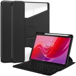 Czarne Obrotowe Etui Bezprzewodowa Klawiatura do Lenovo Tab M11