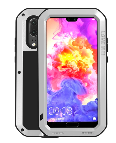 LOVE MEI Pancerne Etui do Huawei P20 Pro srebrne