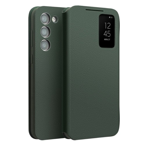 QIALINO Eleganckie Skórzane Etui do Samsung Galaxy S23 5G zielone