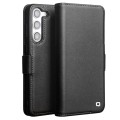 QIALINO Eleganckie Skórzane Matowe Etui do Samsung Galaxy S23 czarne