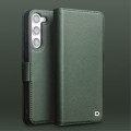 QIALINO Eleganckie Skórzane Matowe Etui do Samsung Galaxy S23 zielone