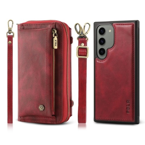 POLA Etui Portfel Pokrowiec do Samsung Galaxy S23 5G czerwony
